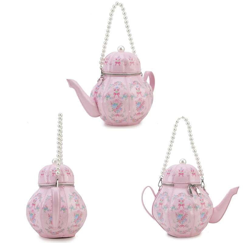 Novelty Pot Shaped Women Handbag Tea Sociecty Shoulder Bag Girls Lolita Cute Daily Crossbody Purse