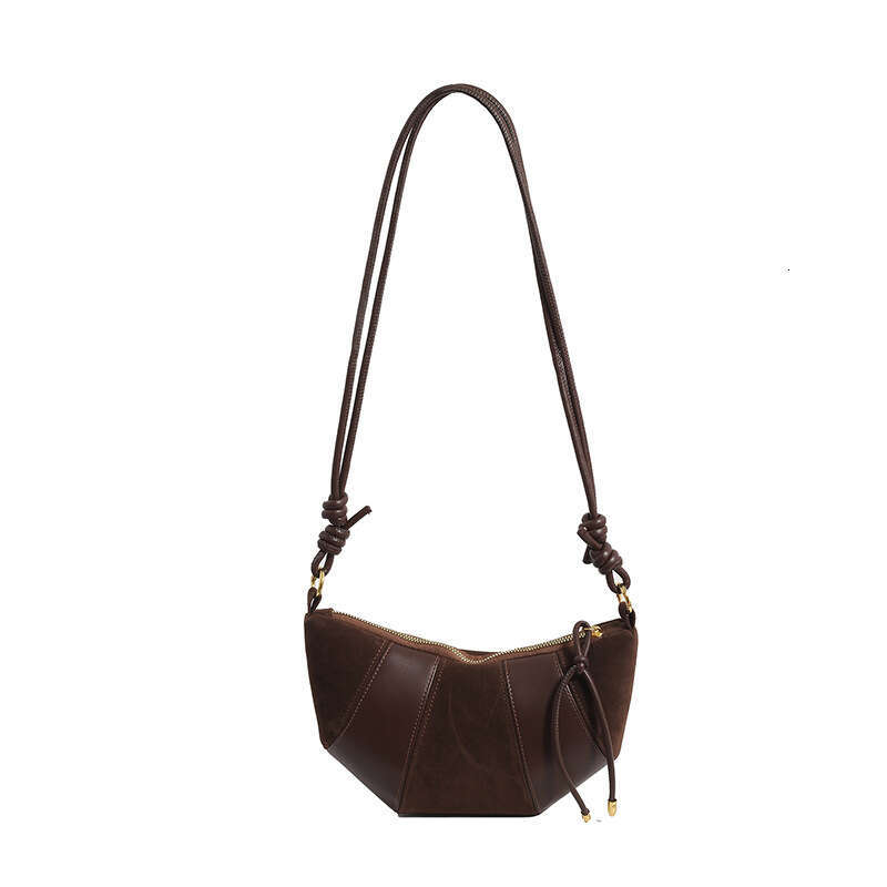 French Style Niche Texture Shoulder Fashionable New Dumpling Bag, Design Sense, Splicing, Versatile Crossbody Bag