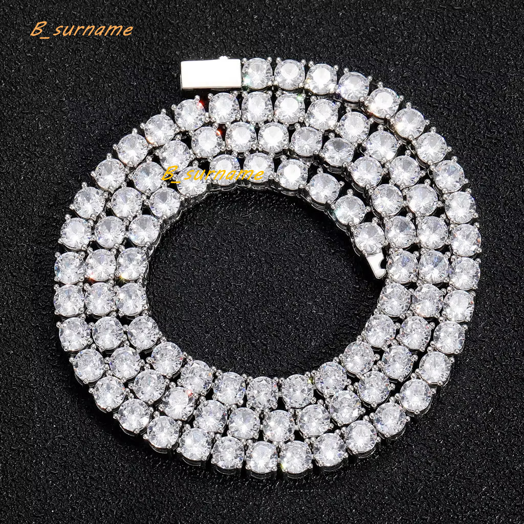 BES Brass 3mm 4mm 5mm 6mm Micro Paved 5A Cubic Zirconia Width Tennis Chain Iced Out Bling CZ HipHop Jewelry