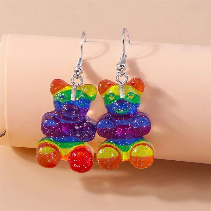 Cartoon Gummy Bear Drop For Women Animal Pendant Dangle Earrings Brincos Femme Girls Party Holiday Jewelry Gifts