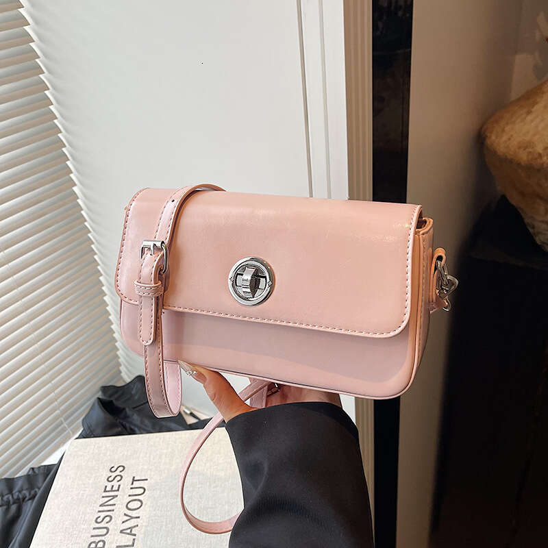 Texture Simple Small Square for Women 2025 Spring New Collection Solid Color Versatile Crossbody Korean Edition Underarm Bag