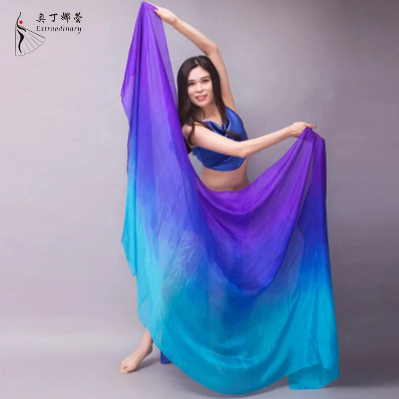 Silk Veil Belly dance Scarf Gradient Silk veil Shawls Women Hand Thrown Scarf Gradient 200cm 250cm 270cm Dance Performance 250430