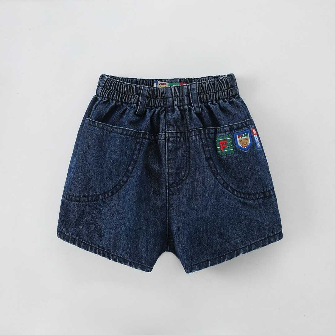 Summer Miki Heavy Industry Embroidered Shorts Cotton Cowboy Yellow Khaki Boys and Girls Butt Pants Cartoon Underwear Y250430ZGX7