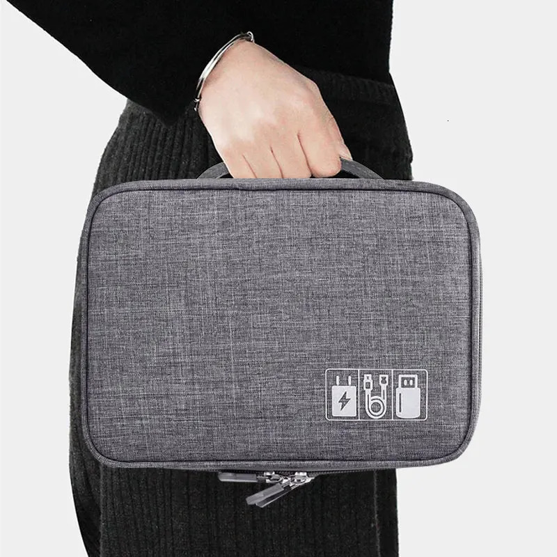 Cable storage bag waterproof digital electronic manager portable USB data cable charger plug storage bag travel cable manager 250430