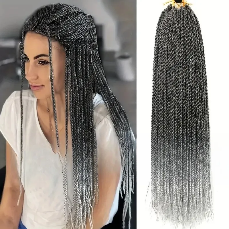 3 Bundles Braiding Hair Twist Knotless Braided Goddess for Boho Braids Hair Senegalese Twists Hand Braided Extension Braided for Black Women Crochet H