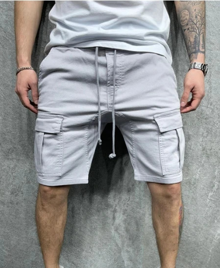 Fashionable summer mens multi pocket workwear shorts loose outdoor casual 250425