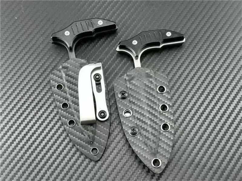 3Models Sword Pocket Fixed Blade Knife D2 Steel Blade, G10 Handles