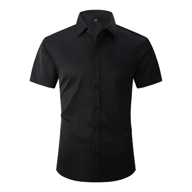 Mens solid short sleeved shirt with casual buttons white black US size S-XL 250427