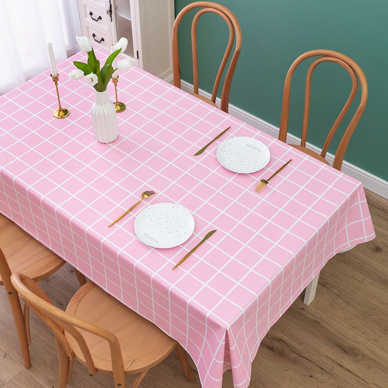 W22 Girly Heart Tablecloth Net Red ins Desk Cloth Background Cloth Nordic Plaid Tablecloth Fabric Student Table Picnic Cloth