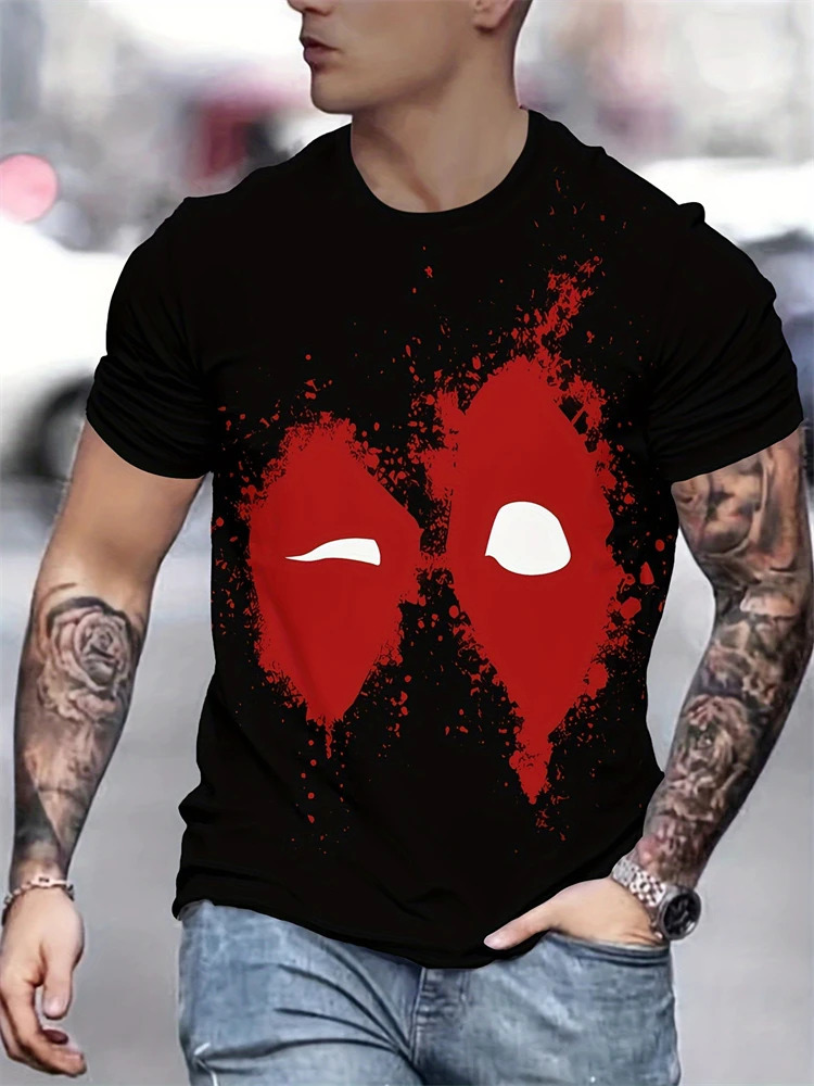 summer casual mens Tshirt fashionable 3D funny expression printed short sleeved street oversized hiphop top 250430Z