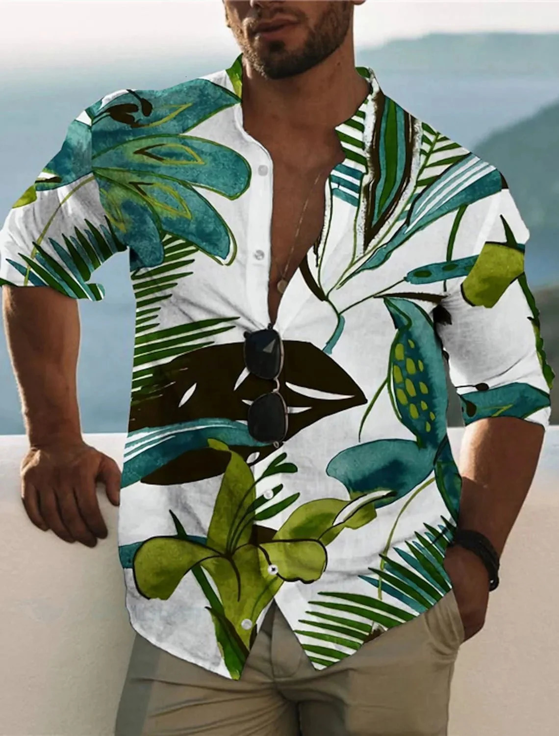 Coconut Tree Summer Hawaiian Shirt Neutral Palm Lawn Street Outdoor Harajuku Short Sleeve Button Mens Wear 250427