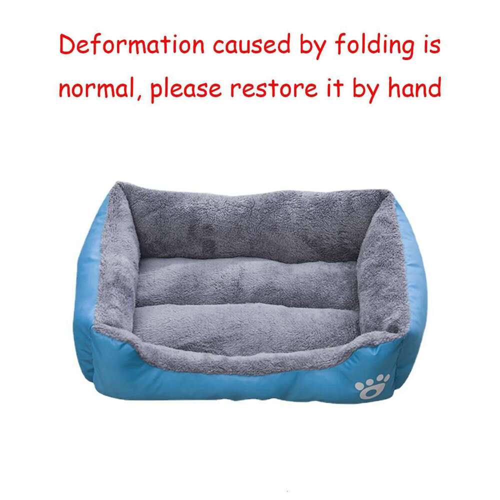 Color Square Winter Soft Warm Mat Waterproof Cat Pet Bed for Large Medium Small Dog House