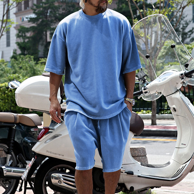 Summer New Tracksuit man Casual Trend Polo Sport Set Tracksuits plain Two Piece Set Black Outfits White Short Sleeve Polo T-shirt And Shorts Sports Su