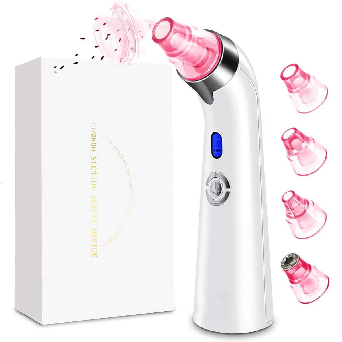 1PC Blackhead Absorber Cleansing 4 Replaceable Tips LED Display Home Beauty Device 250422