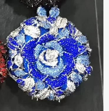 Xiyuan Blue Yellow Gold Silver AB Diamond Crystal Party Bag Womens Rose Clutch Handbag Wedding Flower Evening Wallet 250428