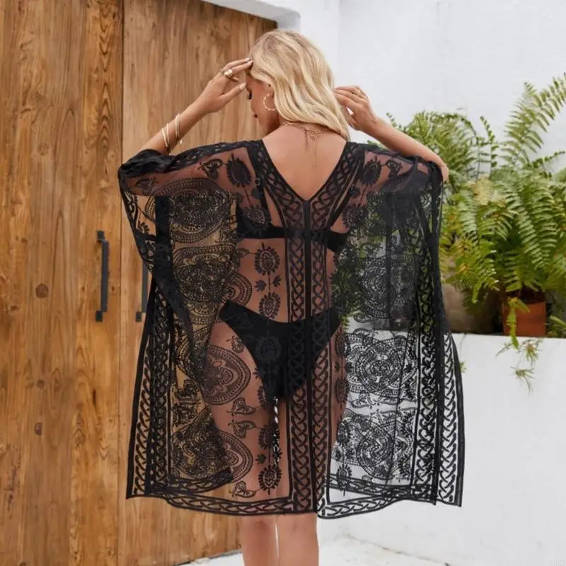 See Through Sheer Swimsuit Coverup for Womens Casual Loose 69HD 250422