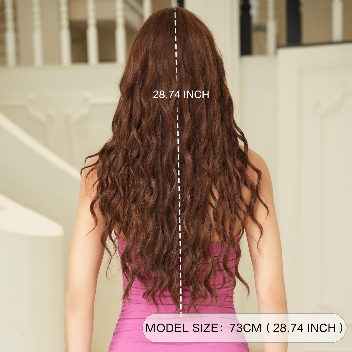 quality High brown small lace wig for women with natural long curly hair and large waves and a headband