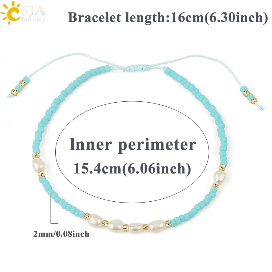 CSJA Bohemian Miyuki Womens Pearl Bracelet Freshwater Pearl Pulseras Summer Bracelet Jewelry Mothers Day Gift S497 250428