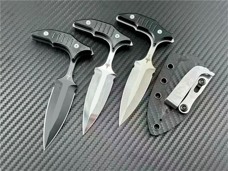 3Models Sword Pocket Fixed Blade Knife D2 Steel Blade, G10 Handles