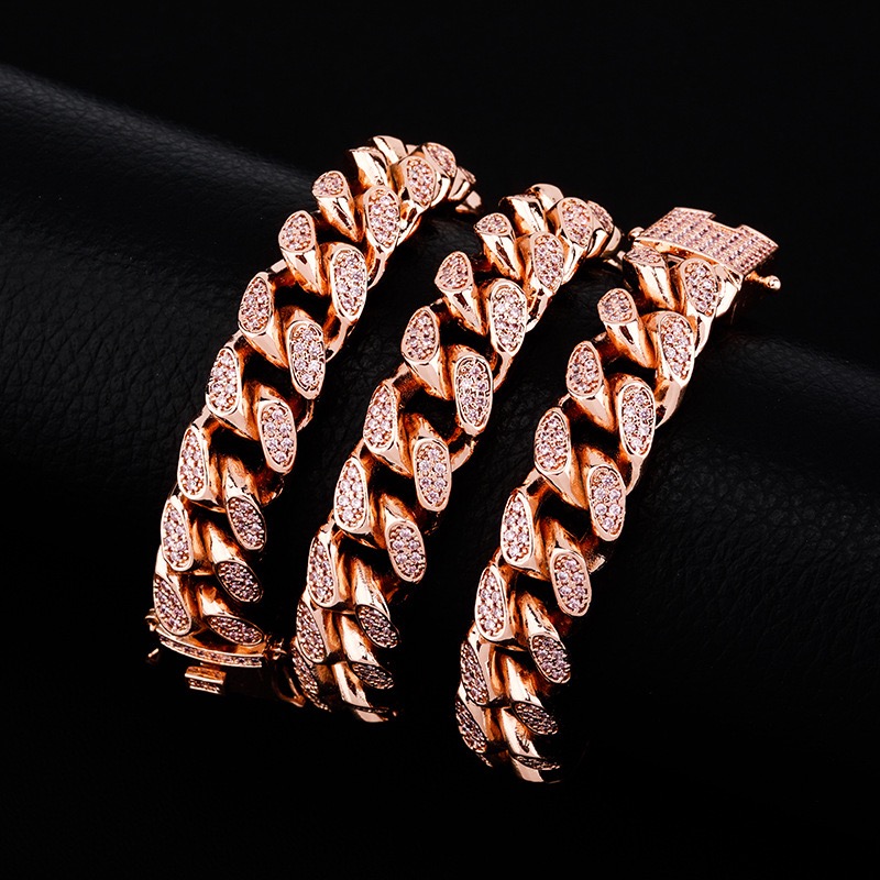 10mm VVS Moissanite Dia cuban k iced out chaindesigner jewelry moissanite Pendant Necklaces Jewelry Hip Hop Rose Gold Custom Made Name Clasp Miami