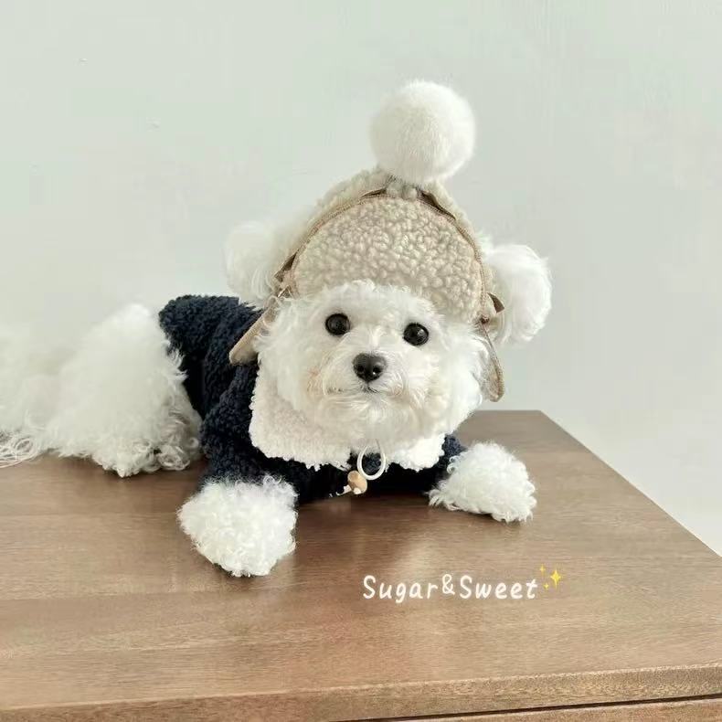 T00119 Dog clothes spring thin traction overalls pet four-legged clothes Bichon Teddy Maltese small dog