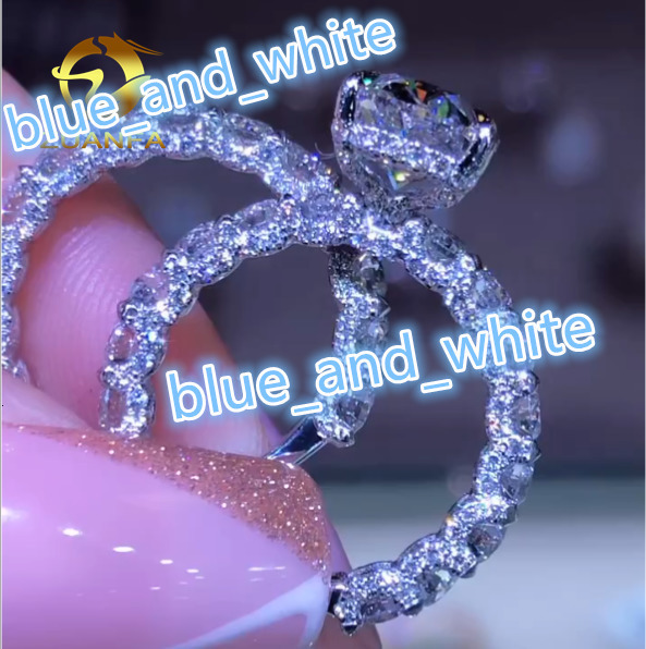 Moissanite Wedding Band Ring 925 Silver 10K14K 18K Gold Luxury Engagement Ring Set for Ladies