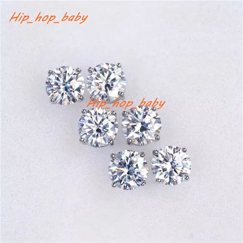 Wholesale Price Stud Moissanite Earrings 2CT Hip Hop Moissanite Earrings