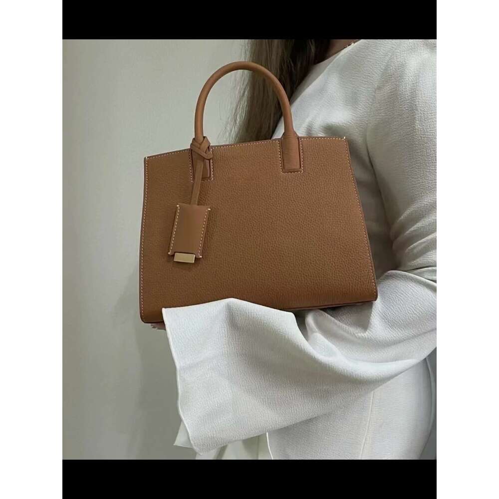 Ladies' Tote Handbag Shoulder Crossbody Bag Grain Leather Material 2025 New High-Quality Simple Fashionable