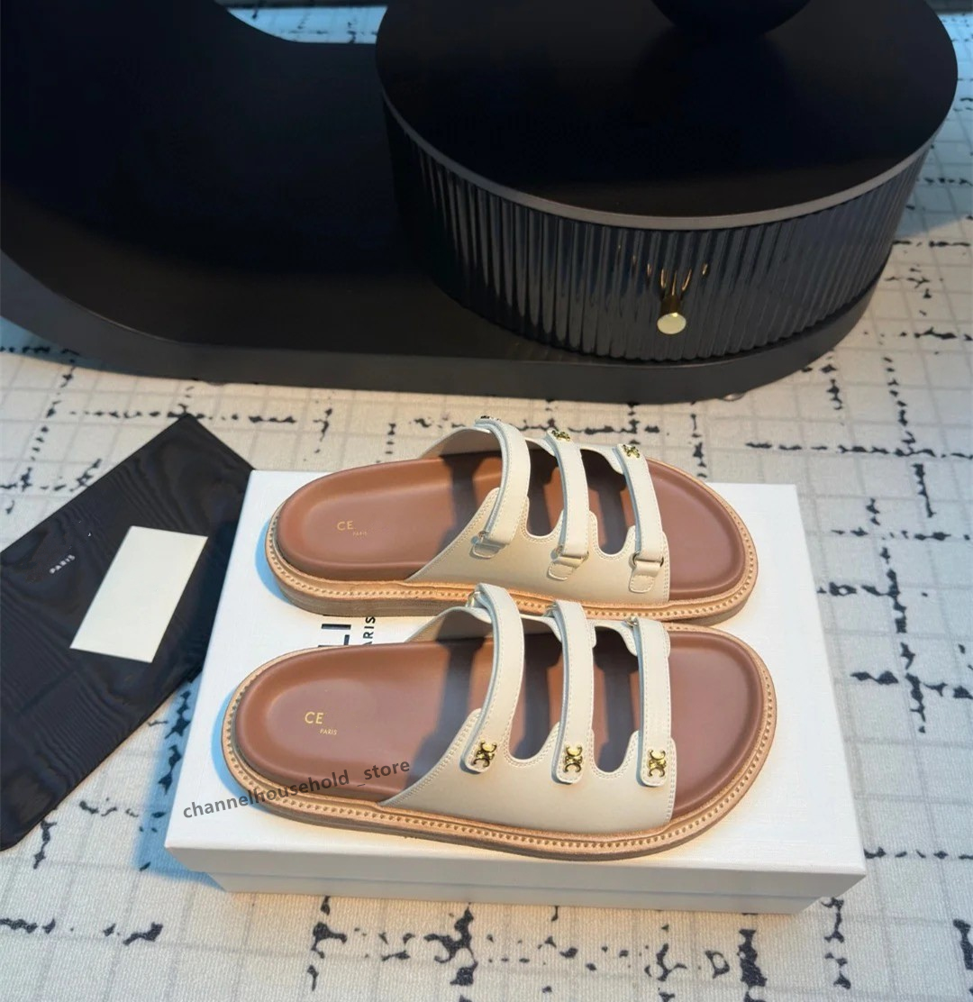 2025 Summer Luxury designer Sandal Cross Woman Slipper Platform Fashion Brands Open Toe Soft Sole Flats Slides Casaul Outdoor Beach Sandalias Celi Shoes Ce