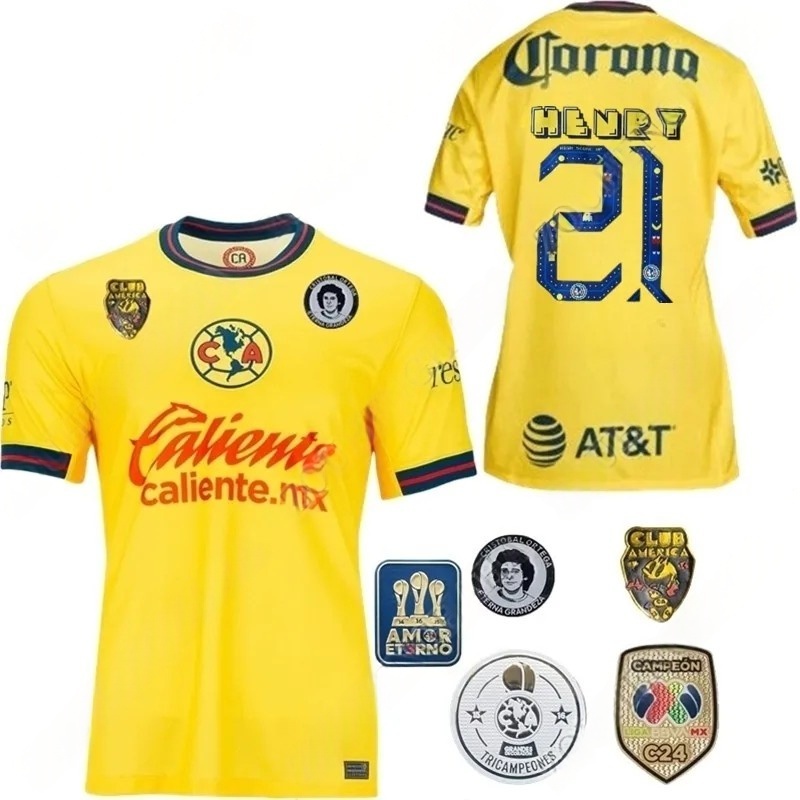Club America x PAC-MAN 24 25 Home Soccer Jerseys FIDALGO A.ZENDEJAS J.OUINONES HENRY E.SANCHEZ fans player version Football Shirt 666