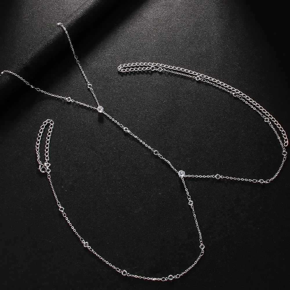 Stonefans Simple Cross Bra Chain Rhinestone Body Jewelry Bikini Summer Beach Fashion Chest Chain Necklace Accessories Clothing 250430