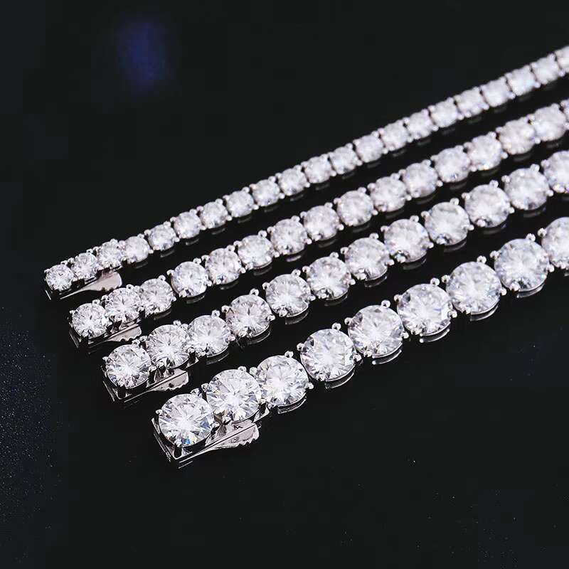 925 Sterling Silver Moissanite Tennis Bracelet Hip Hop Style Everyday Wear Couture Jewelry Anniversary Gifts