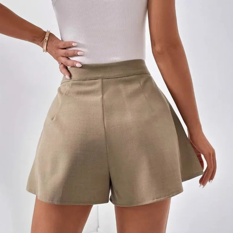 Micro Large Fashionable Versatile European Summer Simple Casual Bell Plus Size Womens Shorts 250427