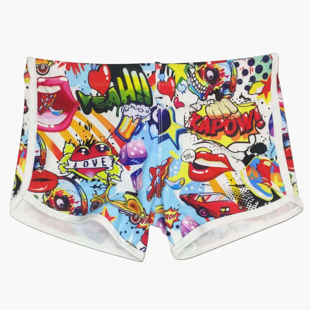 Mens swimwear fashion cartoon shorts quick drying beach sports interference machine 250430