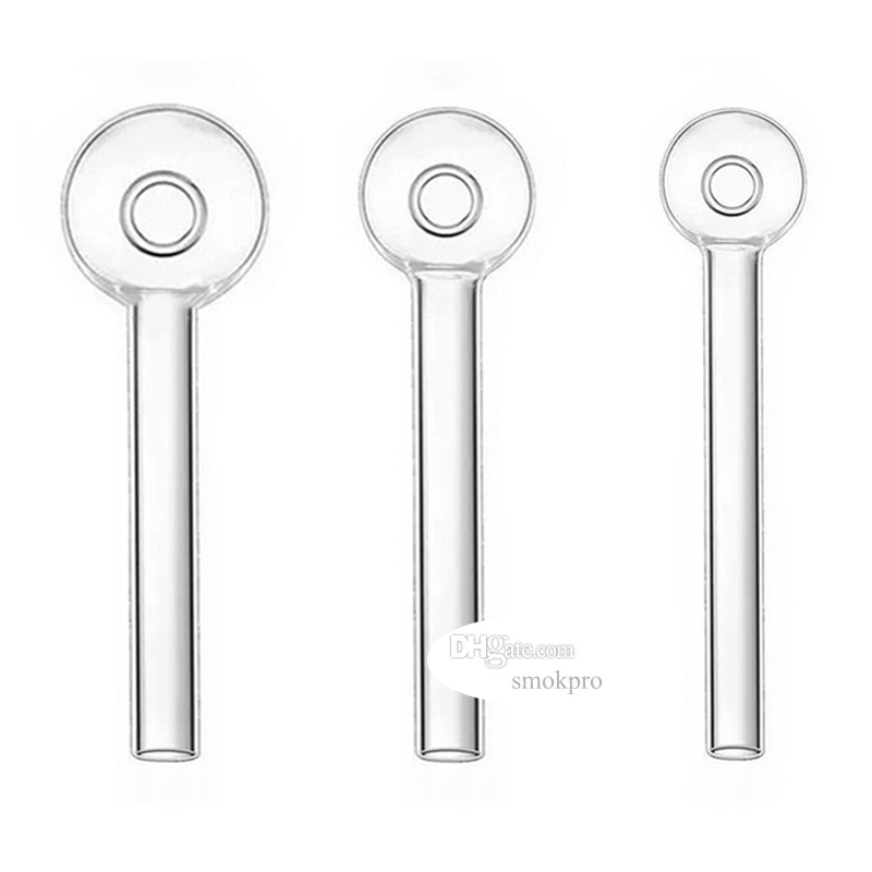 No Tariff - SmokPro 4 Inch Thick Pyrex Glass Clear Oil Burner Smoking Hand Tube Pipe With 20mm 25mm 30mm Head Smoke Burning Bowl For Option