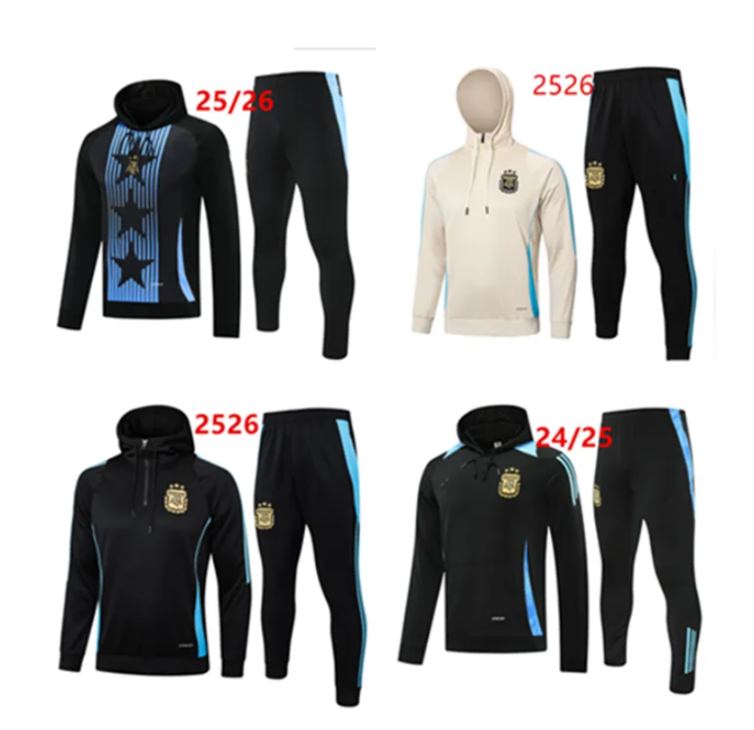 2025 26 Argentina soccer TRACKSUIT training SUIT football shirt Men Kids kit TRACKSUIT sets uniforms Maillot de foot Hoodie chandal futbol Survetement