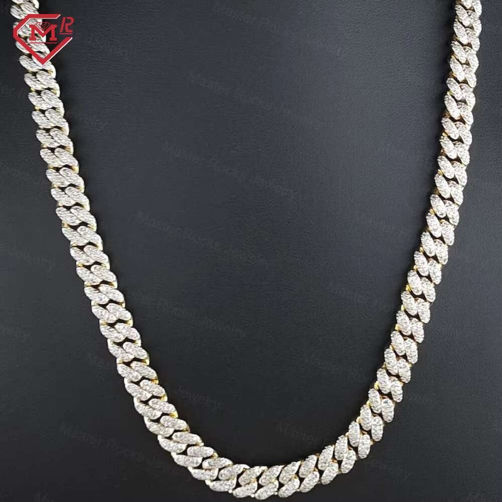 Hiphop Custom Moissanite Cuban Chain14mm Miami Jewelry Pass Diamond Tester 925 Silver Cuban Link Chain