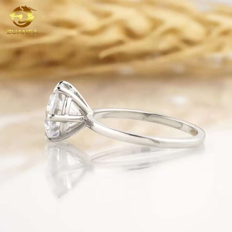 High End Jewelry High Quality H A Cut Lab Diamond Wedding Rings Classical 6 Prongs14K Solid White Gold Engagement Ring