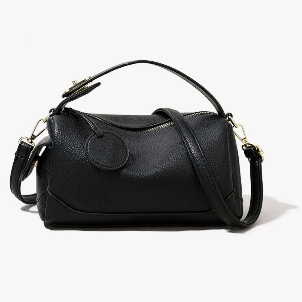 2025 New Slant Soft Leather Large Capacity Commuter Makeup Pillowcase Women's Handbag Shoulder Bag
