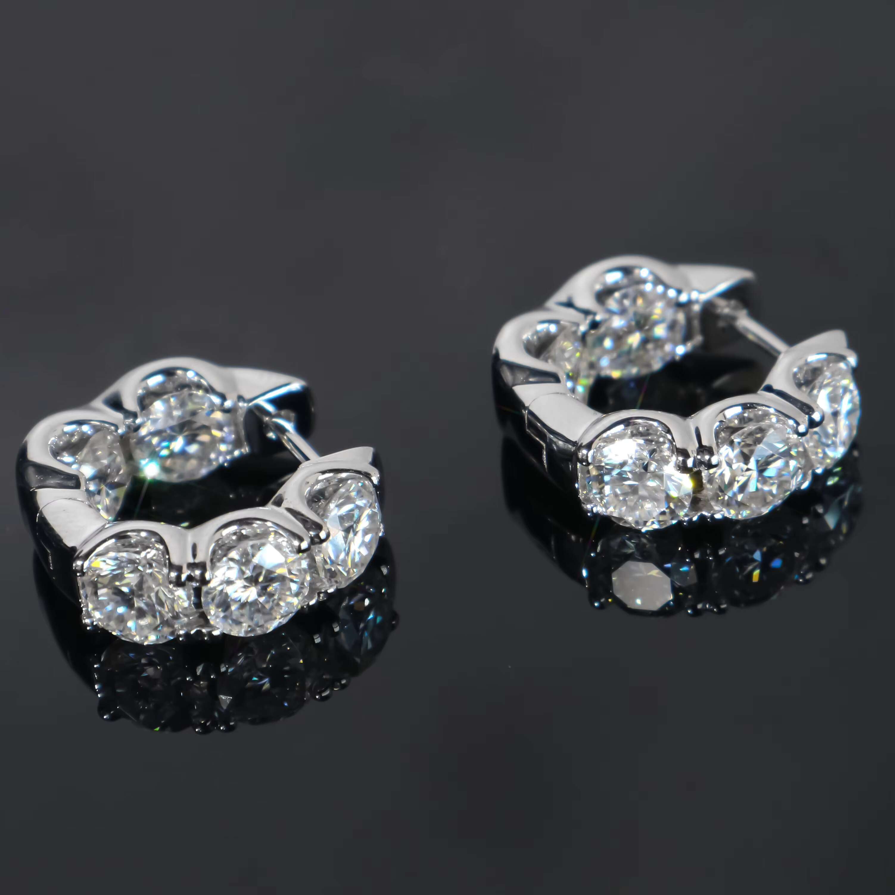 High Quality Hip Hop Earrings VVS GRA Certificated Luxury Hoop Wedding Moissanite Earrings
