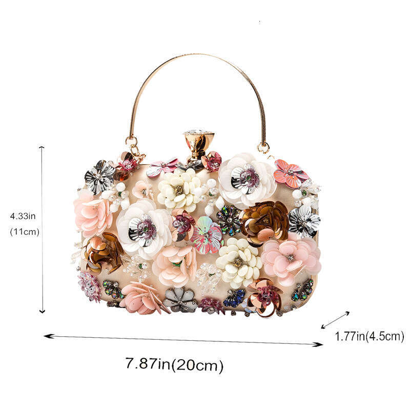 Dinner Bag New Handmade Pearl Embroidered Flower Banquet For Parties Ladies Holding Bridal Wedding Bag KQ