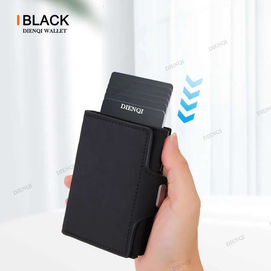 RFID Credit Card Holder Microfiber Leather Pop Up Designer Wallet Money Bag Male Coin Purse Wallets for Men