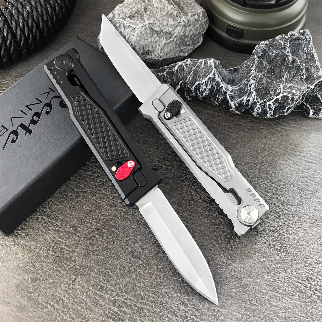 2Models Reate Assisted Open Folding Knife 2.76 D2 Satin Plain Blade, T6-Aluminum Handles