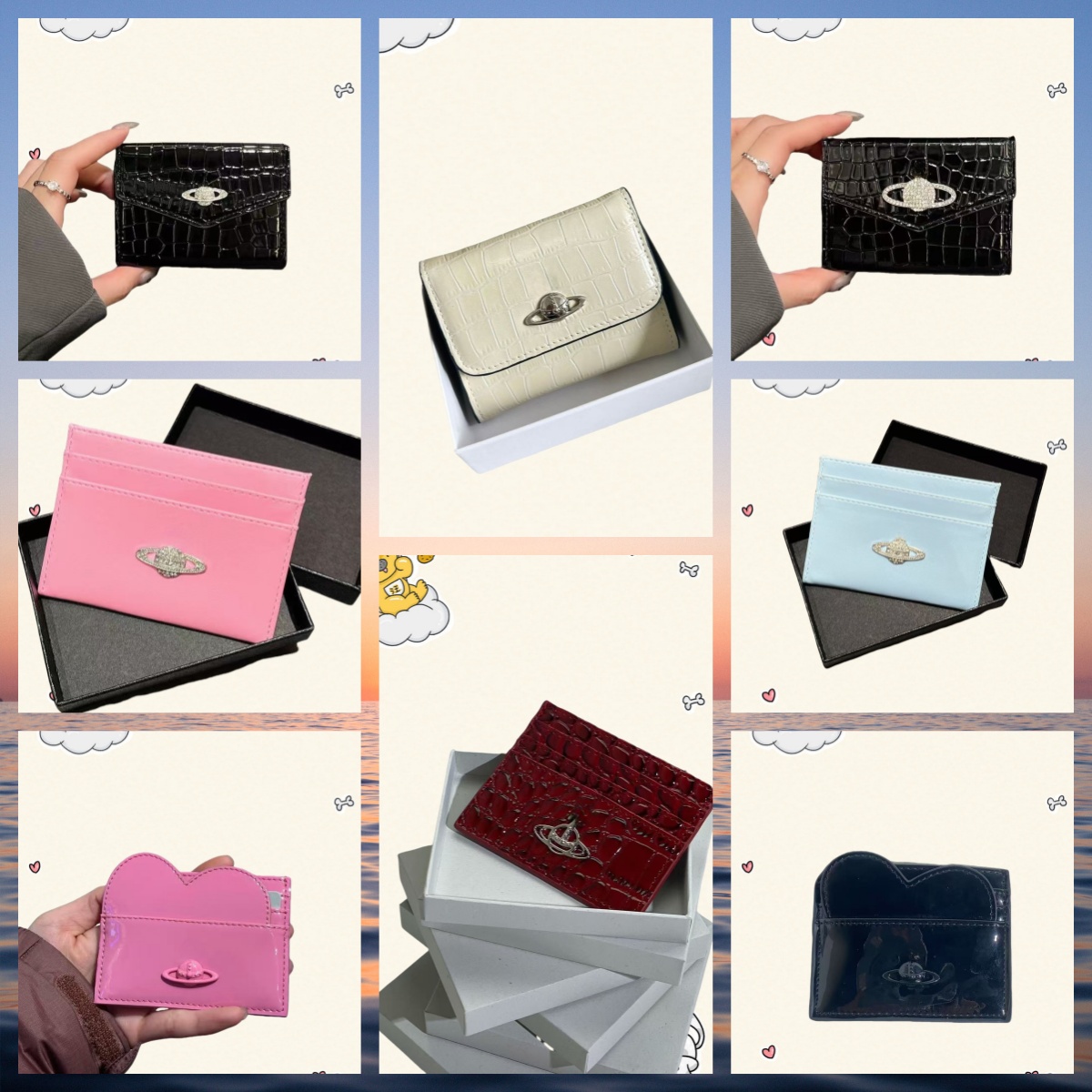 Vivenes Westwoods Bags Designer Wallet Card Holder High Quality Bag Passport Holderse Wallet Mens Wallet Women Purse Luxury Wallet Saturn wallet