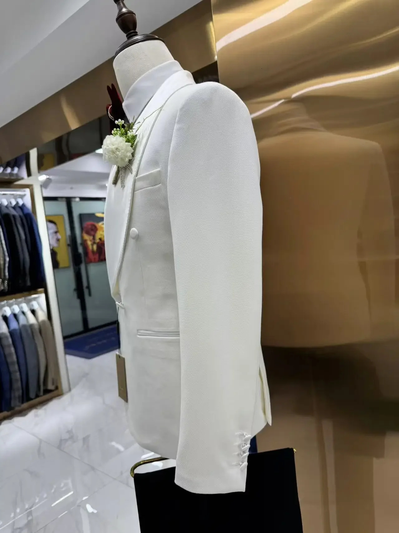 Double breasted wedding dress mens clothing suitable for grooms evening gown 2 shawl lapels slim fit long pants jacket 250428