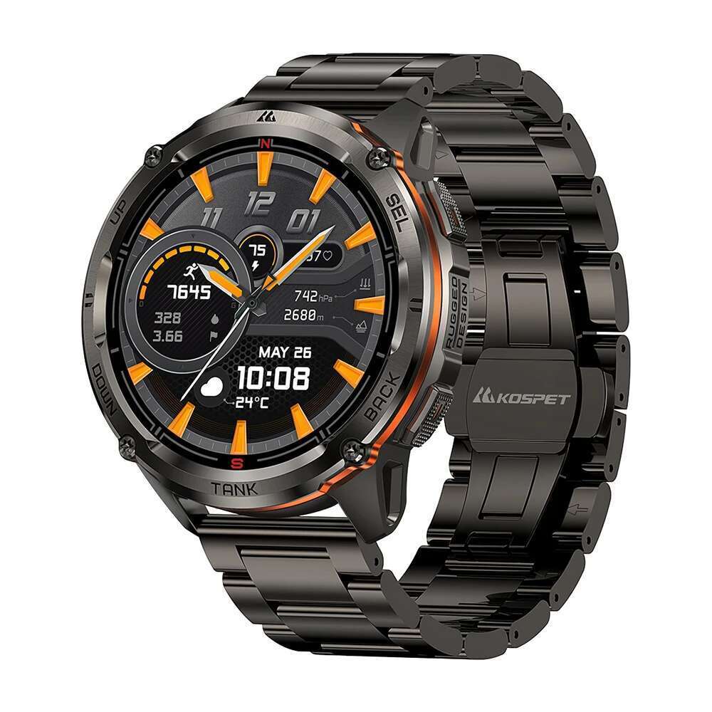 KOSPET TANK T3 Ultra 2 GPS Smart Watch For Men Smartwatch Compass Altimeter Barometric 5ATM IP69K Waterproof AMOLED Mens Watches