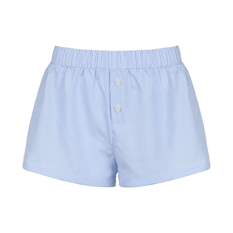 Rockmore casual loose striped shorts womens casual loose basic button summer shorts vacation beach set 250427