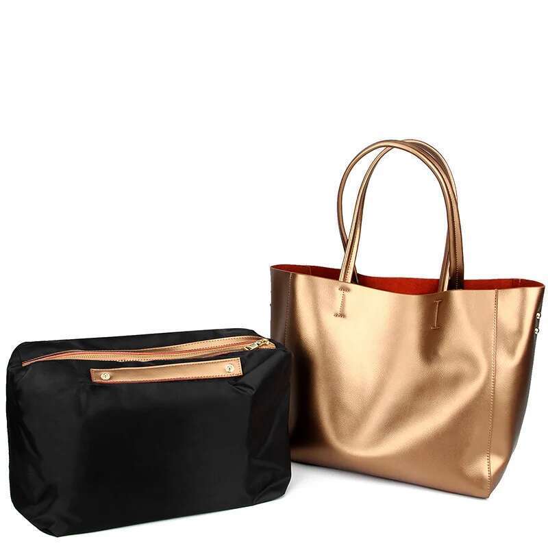 Soft Genuine Leather Women's 2025 New Fashion Brand Female Handbags Cowhide Tote Bag Shoulder Portable Crossbody Bags