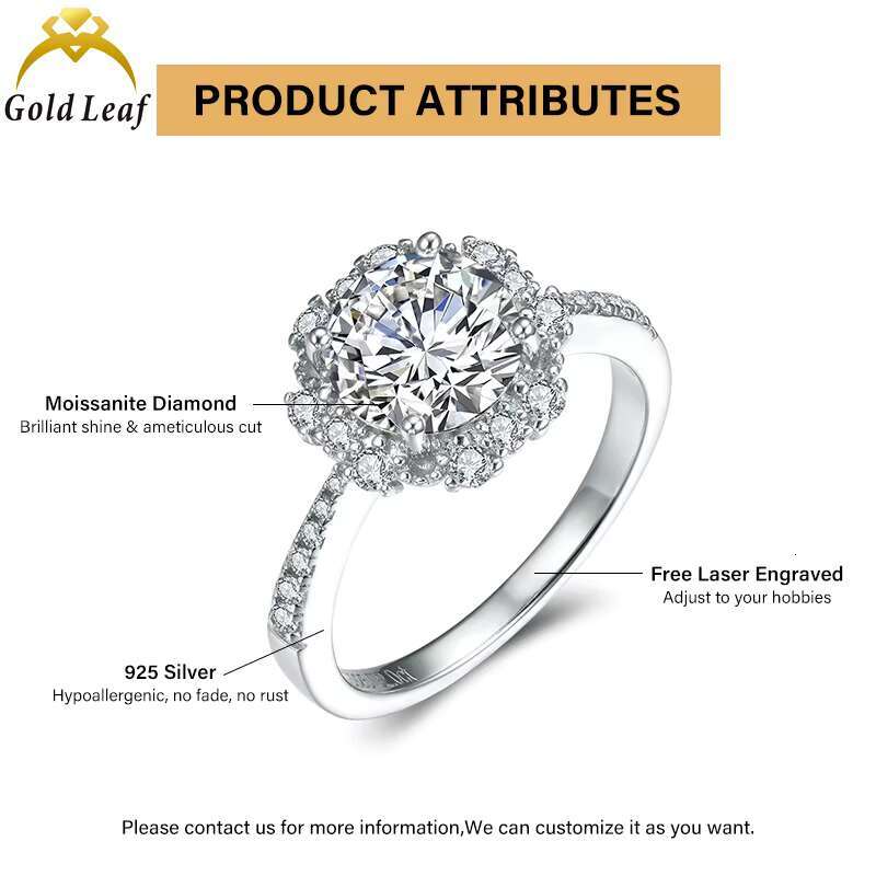 Trendy Ring Manufacturer Directly 3CT-5CT Diamond Moissanite S925 Silver Plated 18K Gold Engagement Wedding Rings for Women