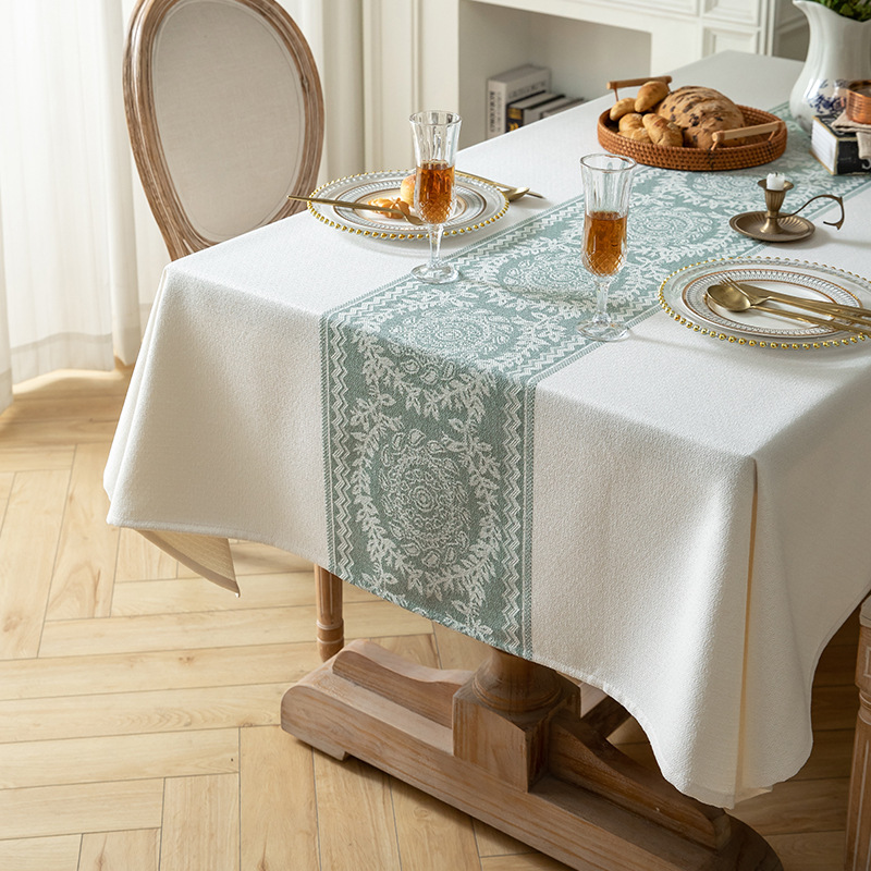 W29 Imitation cotton and linen tablecloth jacquard fabric table cloth waterproof and oil-proof tea table cloth rectangular tablecloth wholesale -